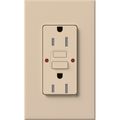 Product Image of Architectural 15A Tamper-Resist GFCI Duplex Receptacle, Self-Testing, 125V,w/ Wall Plate, Matte Finish, Taupe