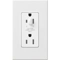 Product Image of Architectural 15A Half-Dimming, Tamper Resist Duplex Receptacle,w/ Wall Plate, Matte Finish, White
