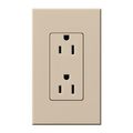 Product Image of Architectural 15A Duplex Receptacle, 125V,w/ Wall Plate,w/ Wall Plate, Matte Finish, Taupe