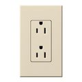Product Image of Architectural 15A Tamper-Resistant Duplex Receptacle,w/ Wall Plate, Matte Finish, Light Almond,