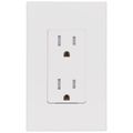 Product Image of Architectural 15A Tamper-Resistant Duplex Receptacle, Wall Plate Included, Matte Finish, White