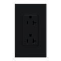 Product Image of Architectural 20A Duplex Receptacle, 125V, Wall Plate Included, Matte Finish, NTR-20-BL, Black