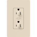 Product Image of Architectural 20A Dual Dimming, Tamper Resist Duplex Receptacle, 125V,w/ Wall Plate, Matte Finish, Light Almond