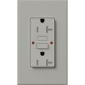 Product Image of Architectural 20A Tamper-Resist GFCI Duplex Receptacle, Self-Testing, 125V,w/ Wall Plate, Matte Finish, Gray