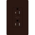 Product Image of Architectural 20A Half-Dimming, Tamper Resist Duplex Receptacle,w/ Wall Plate, Matte Finish, Brown