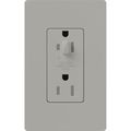 Product Image of Architectural 20A Half-Dimming, Tamper Resist Duplex Receptacle,w/ Wall Plate, Matte Finish, Gray