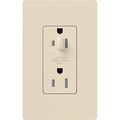 Product Image of Architectural 20A Half-Dimming, Tamper Resist Duplex Receptacle,w/ Wall Plate, Matte Finish, Light Almond