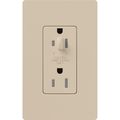 Product Image of Architectural 20A Half-Dimming, Tamper Resist Duplex Receptacle,w/ Wall Plate, Matte Finish, Taupe
