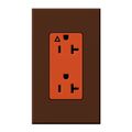 Product Image of Architectural 20A Isolated Ground Duplex Receptacle, Orange Outlet, Color Code for Included Wall Plate, Matte Finish, Sienna
