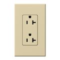 Product Image of Architectural 20A Duplex Receptacle, 125V, Wall Plate Included, Matte Finish, NTR-20-IV, Ivory