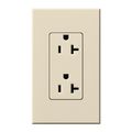 Product Image of Architectural 20A Duplex Receptacle, 125V, Wall Plate Included, Matte Finish, Light Almond