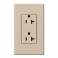 Product Image of Architectural 20A Duplex Receptacle, 125V, Wall Plate Included, Matte Finish, NTR-20-TP, Taupe