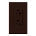 Product Image of Architectural 20A Tamper-Resistant Duplex Receptacle, Wall Plate Included, Matte Finish, Brown