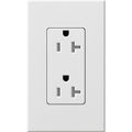 Product Image of Architectural 20A Tamper-Resistant Duplex Receptacle, Wall Plate Included, Matte Finish, White