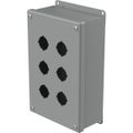Product Image of Pushbutton Square Enclosures Type 12, 6PBx30.5mm, Steel (Gray), E6PB
