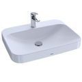 Product Image of LT416G#01 Arvina Rectangular 23" Vessel Bathroom Sink w/ CEFIONTECT for 1 Hole Faucets (Cotton White)