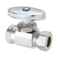 Product Image of 1/2" FIP x 7/16" OD & 1/2" Slip-Joint Multi-Turn Straight Stop Valve (Chrome Plated)