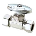 Product Image of 1/2" Nom Compression (5/8" OD) x 7/16" & 1/2" Slip-Joint Multi-Turn Angle Stop Valve, Lead Free (Chrome)