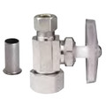 Product Image of 1/2" Nom Compression (5/8" OD) x 3/8" OD Compression Multi-Turn Straight Stop Valve with Tube Insert, Lead Free (Chrome)