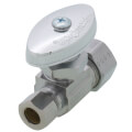 Product Image of 1/2" Nom Compr. (5/8" OD) x 3/8" O.D. Compr. Straight Stop Valve, Lead Free (Chrome Plated)