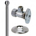 Product Image of 1/2" Nom Compression x 3/8" OD Compression Faucet Supply Kit - Angle Stop, 12" Length (Chrome)