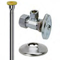Product Image of 1/2" Nom Compression x 3/8" OD Compression Toilet Supply Kit - Angle Stop, 12" Length (Chrome)