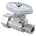 Product Image of 1/2" Nom Compression (5/8" OD) x 1/2" OD Compression Multi-Turn Straight Stop Valve, Lead Free (Chrome)