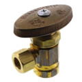 Product Image of 3/8" FIP x 3/8" OD Compression Multi-Turn Angle Stop Valve, Lead Free (Rough Brass)