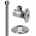 Product Image of 1/2" FIP x 3/8" OD Compression Faucet Supply Kit - Angle Stop, 15" Length (Chrome)