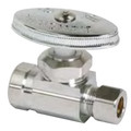 Product Image of 1/2" FIP x 1/2" OD Compression Multi-Turn Straight Stop Valve, Lead Free (Chrome)
