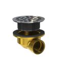 Product Image of 1-1/2" Brass Round Side Outlet Shower Drain for Molded Bases (Stainless Steel)