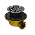Product Image of 1-1/2" Brass Round Side Outlet Shower Drain for Tile Bases (Stainless Steel)