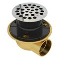 Product Image of 2" Brass Round Side Outlet Shower Drain for Tile Bases (Stainless Steel)