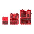 Product Image of 1/4, 3/8, 1/2" Drive 6-Point Impact Socket Set with Cases, 220-Piece (5/32 - 1-1/4", 4 - 32 mm)