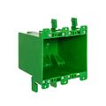 Product Image of 32 Cubic Inch 2-Gang Old Work Non-Metallic Outlet Box w/ 4 Wings & 8 Knockouts (3.5" x 4.06" x 4.25")