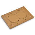 Product Image of Multi-Gang Brass Cover Plate for Power and Communications Floor Boxes w/ Duplex Lift Lids