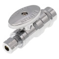 Product Image of 1/2" Press x 1/4" OD Compression Quarter Turn Straight Stop Valve, Lead Free (Chrome Plated)