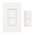 Product Image of Caseta Original Smart Switch 3-Way Kit, 5A Neutral On/Off Switch, 2-Button Pico Remote, Wall Mount Bracket, and Wall Plate, P-PKG1WS-WH, White