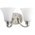 Product Image of Joy 2 Light Brushed Nickel Etched Glass Traditional Bath Vanity Light