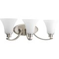 Product Image of Joy 3 Light Brushed Nickel Etched Glass Traditional Bath Vanity Light