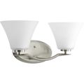 Product Image of Bravo 2 Light Brushed Nickel Etched Glass Modern Bath Vanity Light