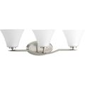 Product Image of Bravo 3 Light Brushed Nickel Etched Glass Modern Bath Vanity Light
