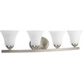 Product Image of Adorn 4 Light Brushed Nickel Etched Glass Traditional Bath Vanity Light
