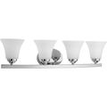 Product Image of Adorn 4 Light Polished Chrome Etched Glass Traditional Bath Vanity Light