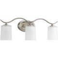 Product Image of Inspire 3 Light Brushed Nickel Etched Glass Traditional Bath Vanity Light