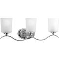Product Image of Inspire 3 Light Polished Chrome Etched Glass Traditional Bath Vanity Light