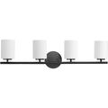 Product Image of Replay 4 Light Textured Black Etched Glass Modern Bath Vanity Light