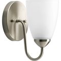 Product Image of Gather 1 Light Brushed Nickel Etched Glass Traditional Bath Vanity Light