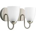 Product Image of Gather 2 Light Brushed Nickel Etched Glass Traditional Bath Vanity Light