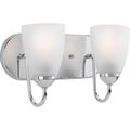 Product Image of Gather 2 Light Polished Chrome Etched Glass Traditional Bath Vanity Light